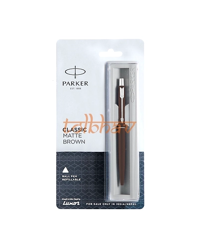 Parker Classic Matte Brown Chrome Trim Ball Pen-12247530