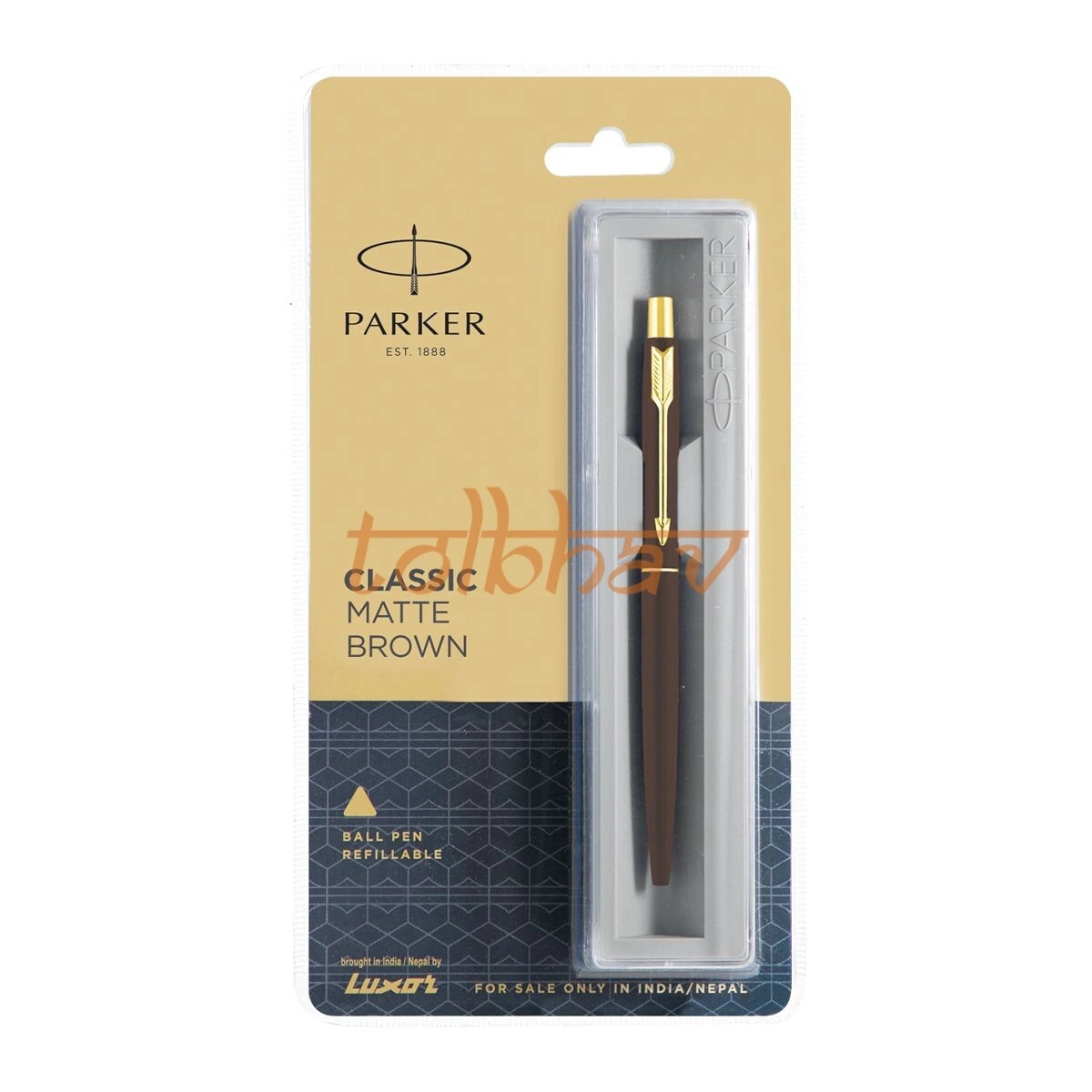 Parker Classic Matte Brown Gold Trim Ball Pen-12247536