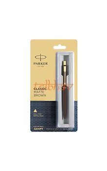 Parker Classic Matte Brown Gold Trim Ball Pen