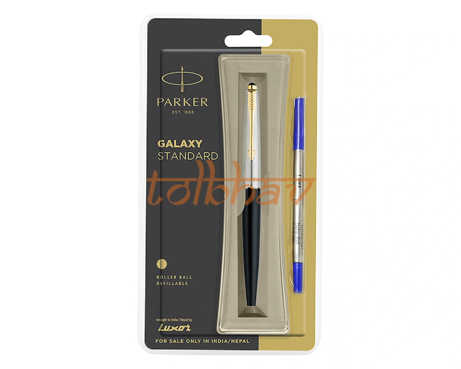 Parker Galaxy Standard Gold Trim Roller Ball Pen Black-12247652