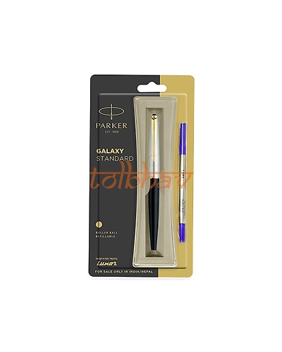 Parker Galaxy Standard Gold Trim Roller Ball Pen Black-12247652