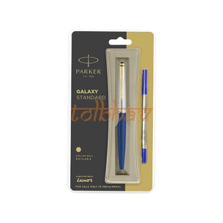 Parker Galaxy Standard Gold Trim Roller Ball Pen Blue