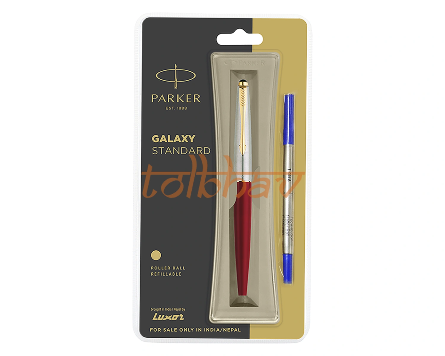 Parker Galaxy Standard Gold Trim Roller Ball Pen Red-12247660