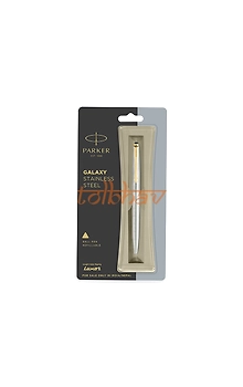 Parker Galaxy Stainless Steel Gold Trim Ball Pen