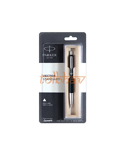 Parker Vector Standard Chrome Trim Ball Pen Black-12248546