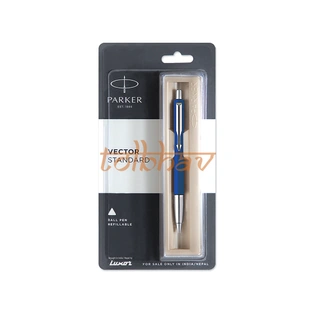 Parker Vector Standard Chrome Trim Ball Pen Blue