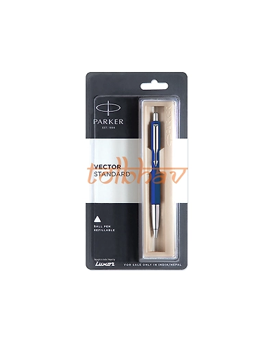 Parker Vector Standard Chrome Trim Ball Pen Blue-12248564