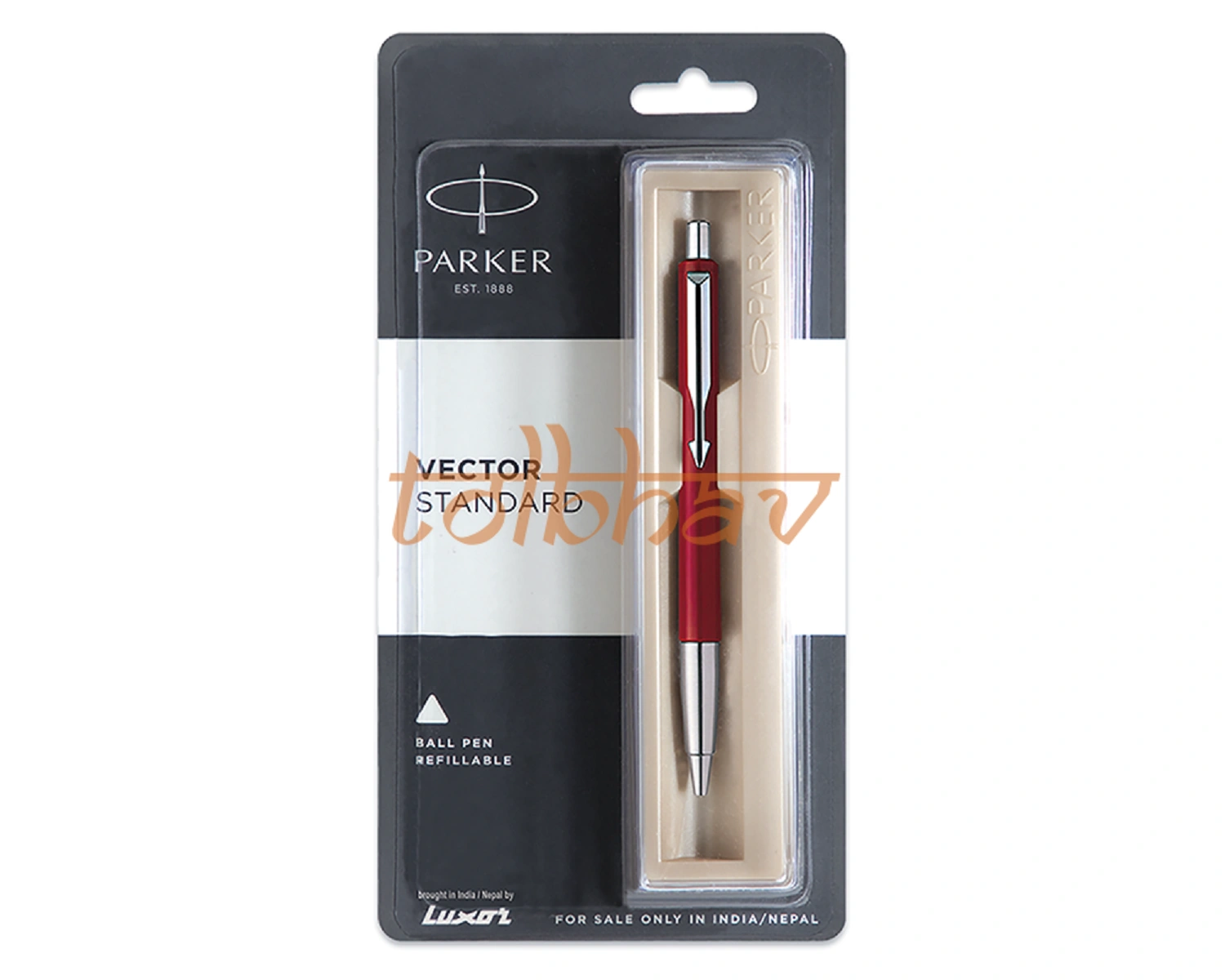 Parker Vector Standard Chrome Trim Ball Pen Red-12248588