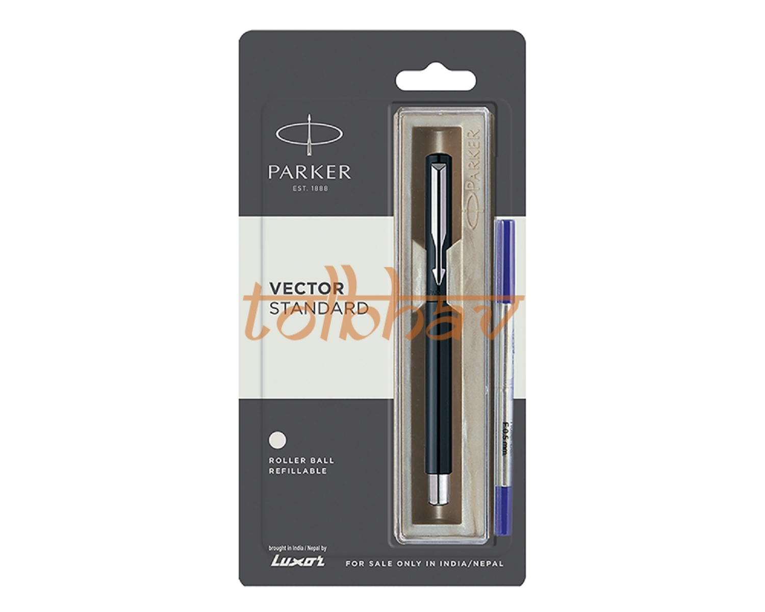 Parker Vector Standard Chrome Trim Roller Ball Pen Black-12248622