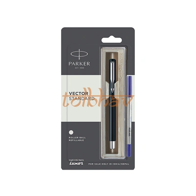 Parker Vector Standard Chrome Trim Roller Ball Pen Black
