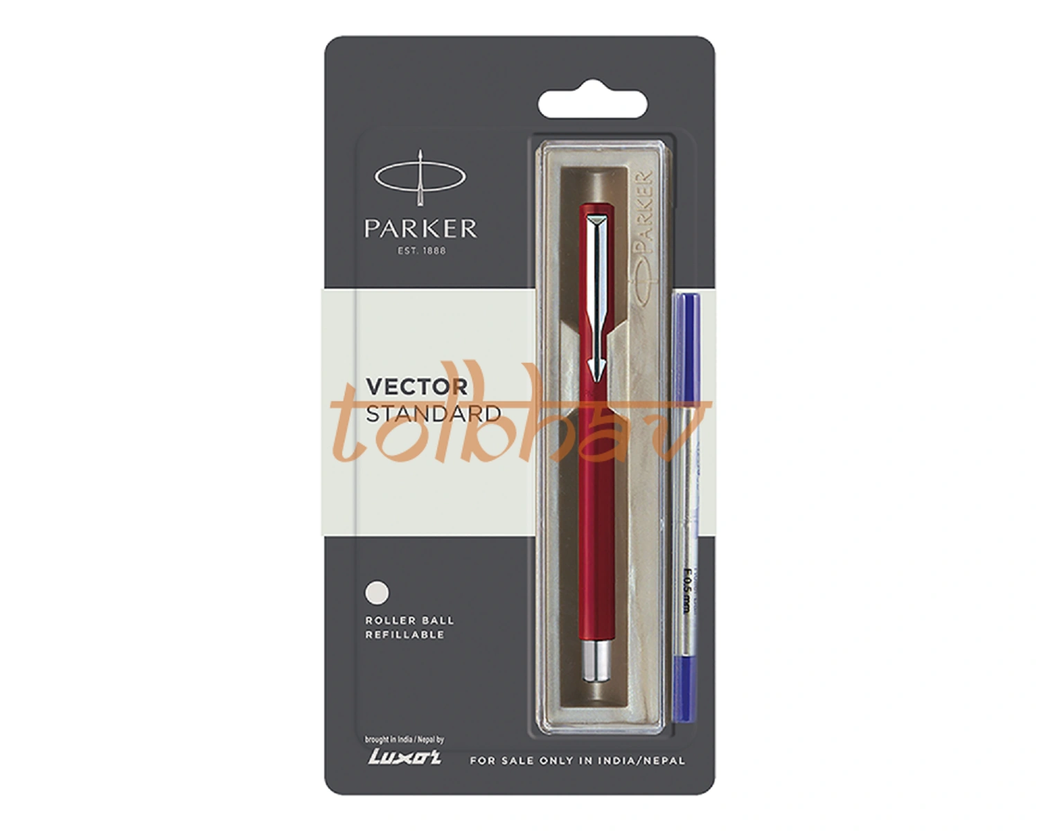 Parker Vector Standard Chrome Trim Roller Ball Pen Red-12248644