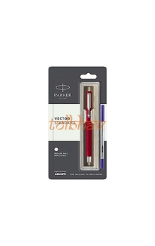Parker Vector Standard Chrome Trim Roller Ball Pen Red