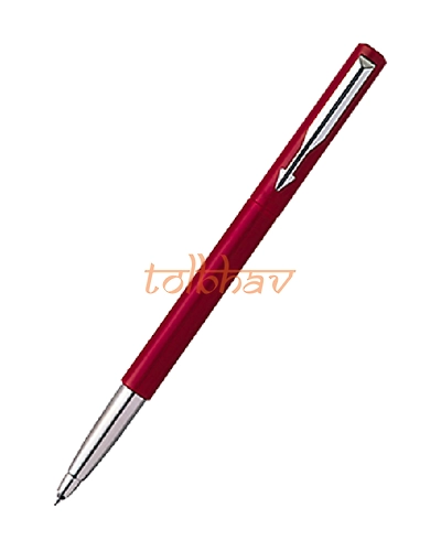Parker Vector Standard Chrome Trim Roller Ball Pen Red-1