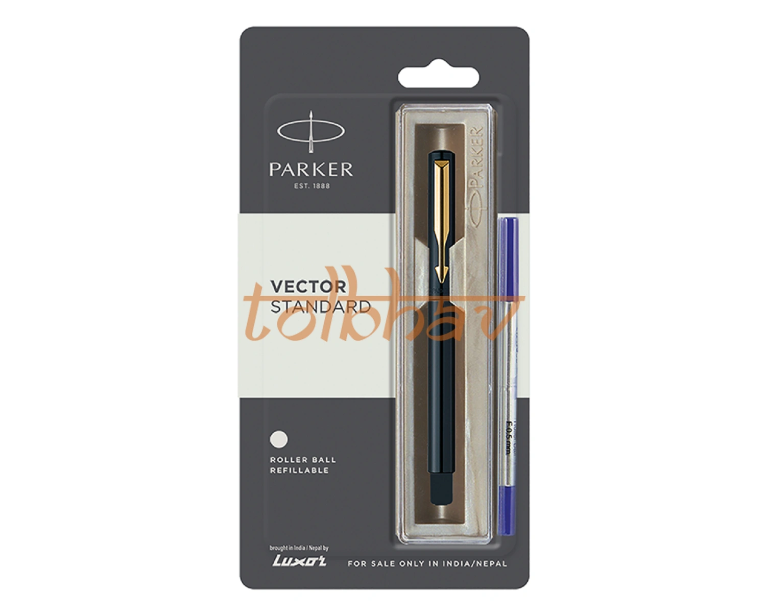 Parker Vector Standard Gold Trim Roller Ball Pen Black-12248648
