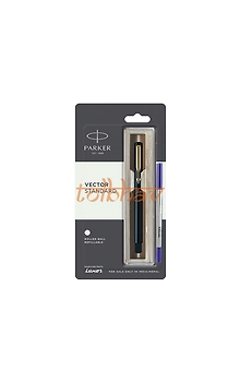Parker Vector Standard Gold Trim Roller Ball Pen Black