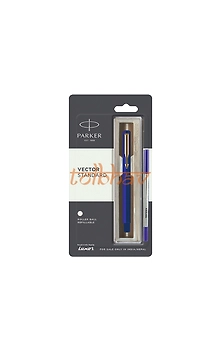Parker Vector Standard Gold Trim Roller Ball Pen Blue