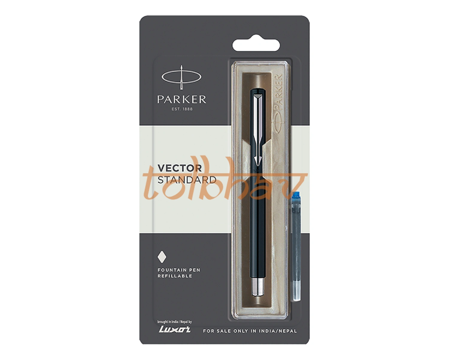 Parker Vector Standard Chrome Trim Fountain Pen Black-12248688