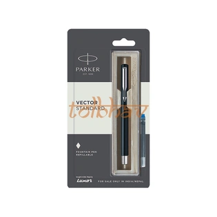 Parker Vector Standard Chrome Trim Fountain Pen Black