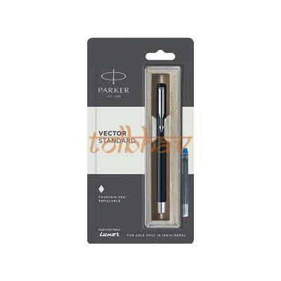 Parker Vector Standard Chrome Trim Fountain Pen Black