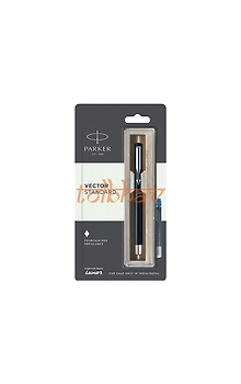 Parker Vector Standard Chrome Trim Fountain Pen Black