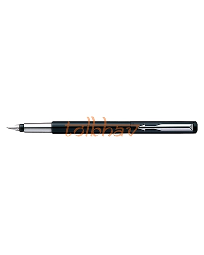 Parker Vector Standard Chrome Trim Fountain Pen Black-1