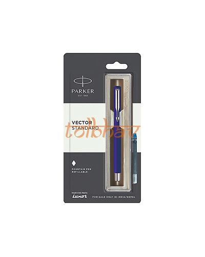 Parker Vector Standard Chrome Trim Fountain Pen Blue-12248694