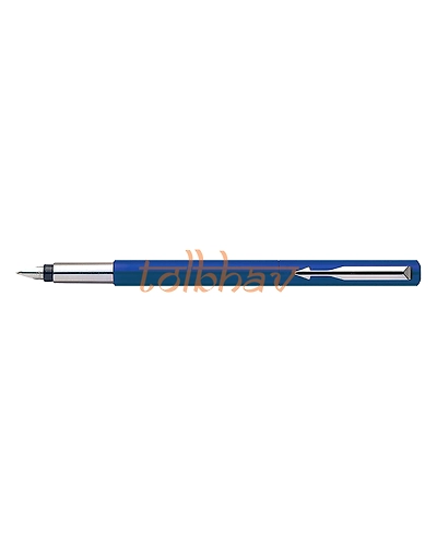 Parker Vector Standard Chrome Trim Fountain Pen Blue-1