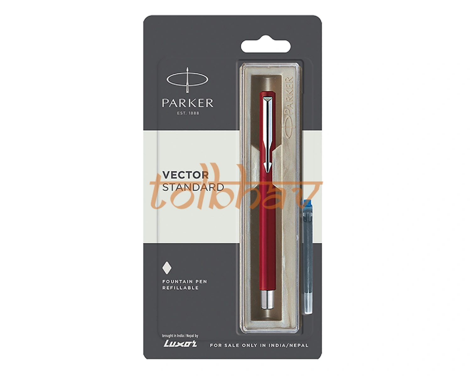 Parker Vector Standard Chrome Trim Fountain Pen Red-12248712