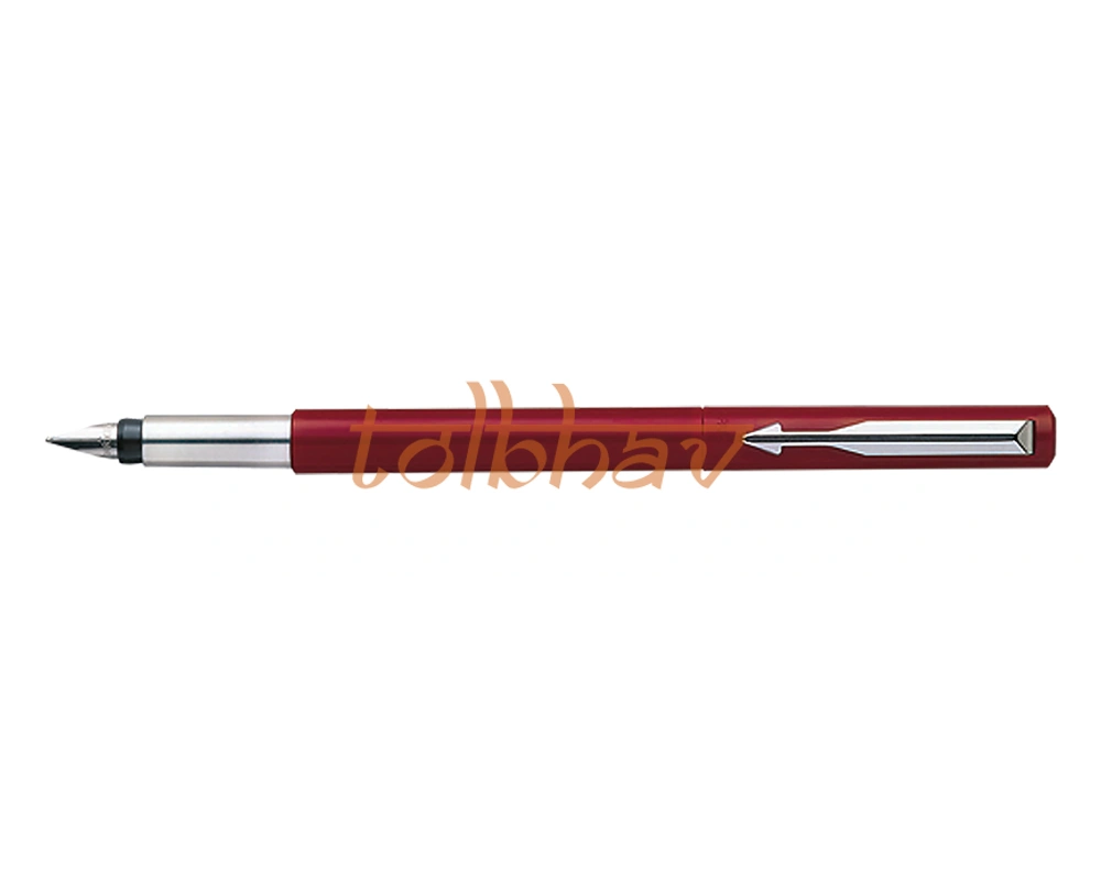 Parker Vector Standard Chrome Trim Fountain Pen Red-1