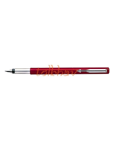 Parker Vector Standard Chrome Trim Fountain Pen Red-1