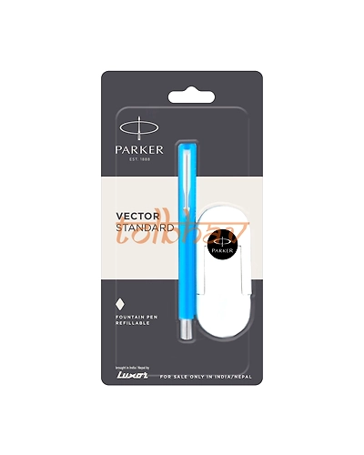 Parker Vector Standard Chrome Trim Fountain Pen Light Blue-12248722
