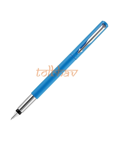 Parker Vector Standard Chrome Trim Fountain Pen Light Blue-1