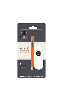 Parker Vector Standard Chrome Trim Fountain Pen Orange
