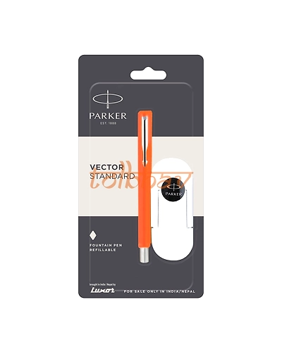 Parker Vector Standard Chrome Trim Fountain Pen Orange-12248726