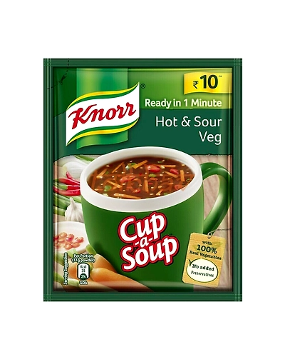 10 Pack of Knorr Cup a Soup Instant Hot &amp; Sour Veg 10.5g each-12248740