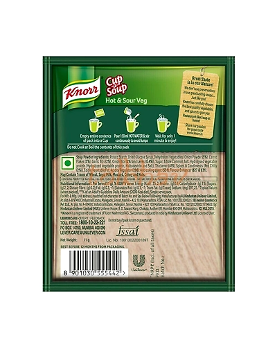 10 Pack of Knorr Cup a Soup Instant Hot &amp; Sour Veg 10.5g each-1