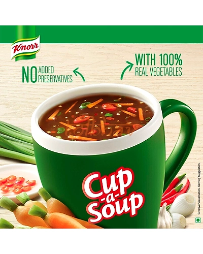 10 Pack of Knorr Cup a Soup Instant Hot &amp; Sour Veg 10.5g each-2