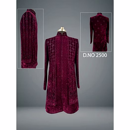 men’s royal black indo-western sherwani set