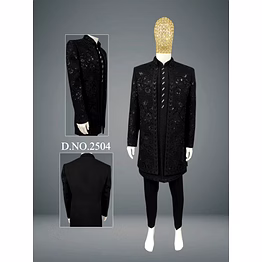 maroon velvet indo-western wedding wear for men