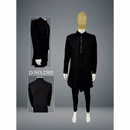 off white designer indo-western sherwani set