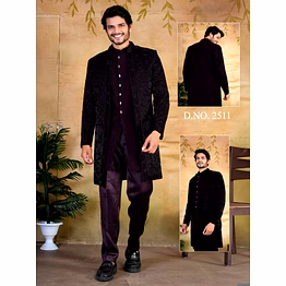 luxury silk indo-western wedding outfit