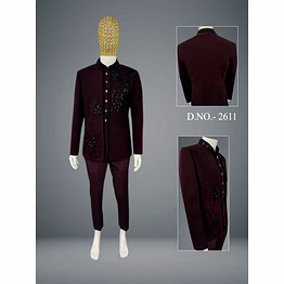 asymmetric designer indo-western sherwani