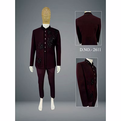 asymmetric designer indo-western sherwani