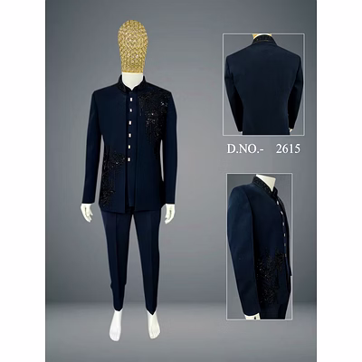 mirror work indo-western sherwani for men