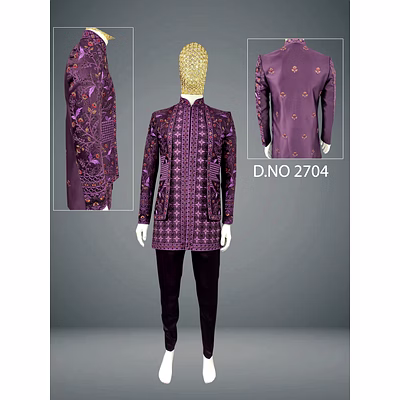 long cut designer indo-western sherwani