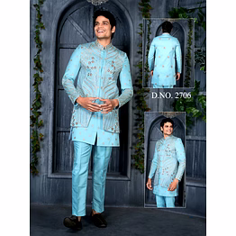 front open style indo-western for men