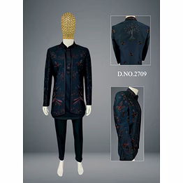 statement button style indo-western sherwani