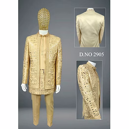 emerald green indo-western sherwani set