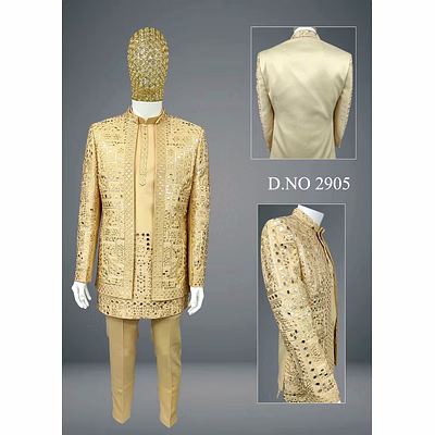 emerald green indo-western sherwani set