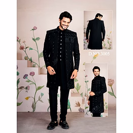 dual tone indo-western sherwani set